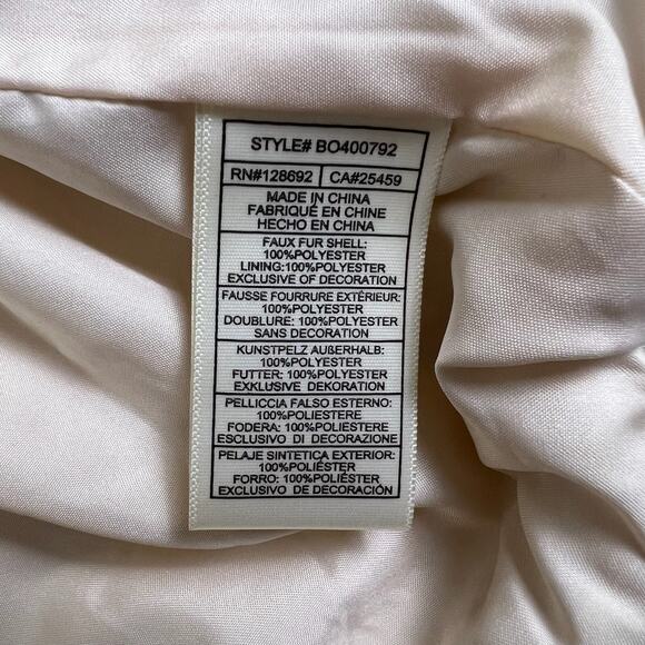 Steve Madden Winterlyn Jacket XS Natural Sherpa Faux Fur Teddy Coat Scandi Girl - Picture 16 of 16